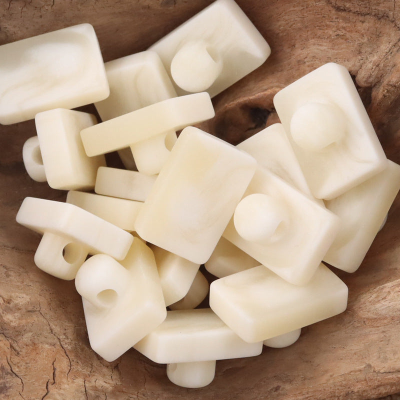 Rectangular Resin Buttons with Shanks for Light Khaki Coats,10pcs - Lots of Buttons