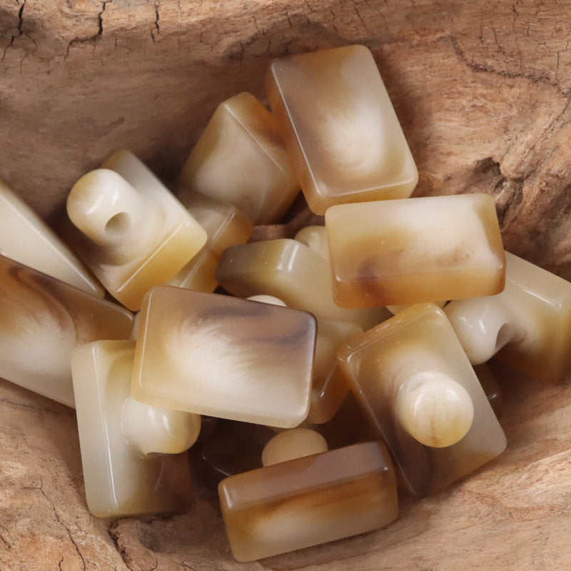 Rectangular Resin Buttons with Shanks for Light Khaki Coats,10pcs - Lots of Buttons
