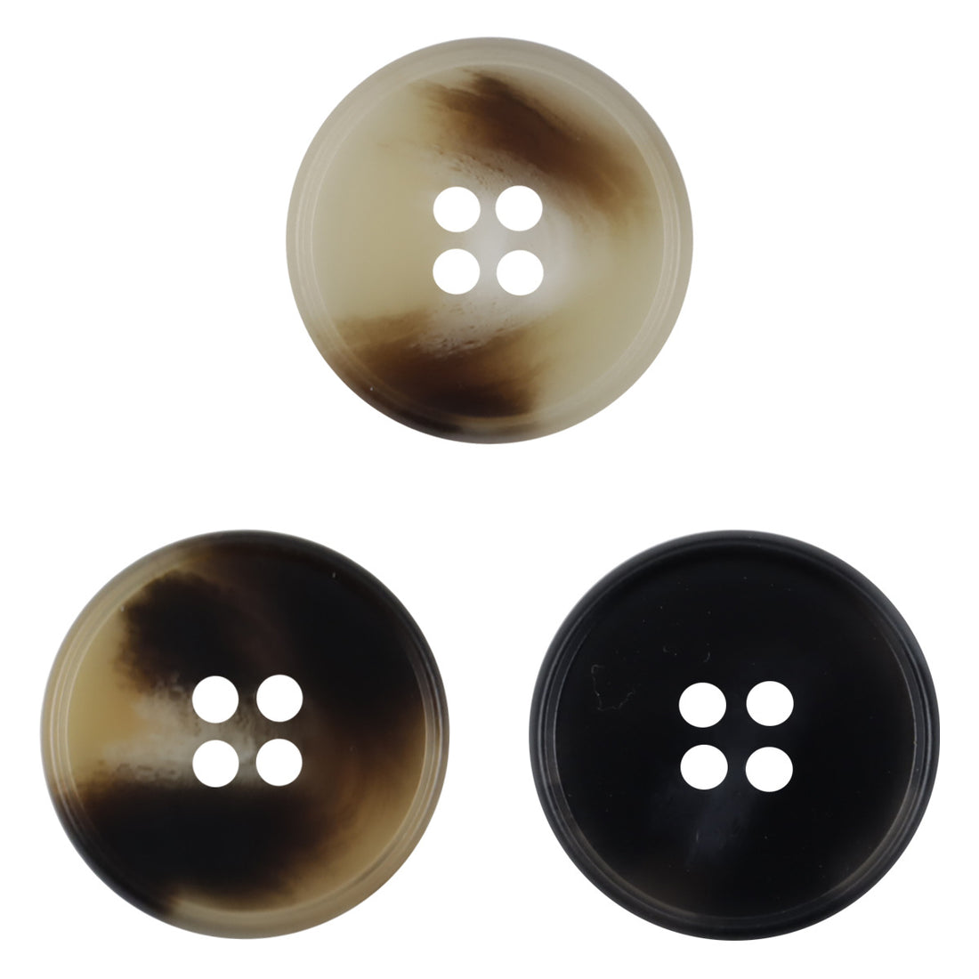 Round Black Brown Resin Buttons for Khaki Coats Woolen Jackets 30pcs - Lots of Buttons