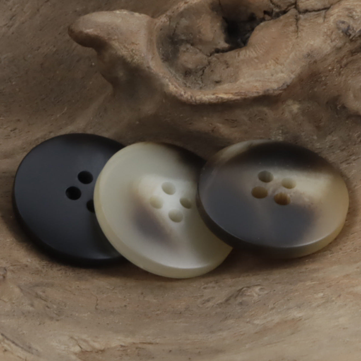 Round Black Brown Resin Buttons for Khaki Coats Woolen Jackets 30pcs - Lots of Buttons