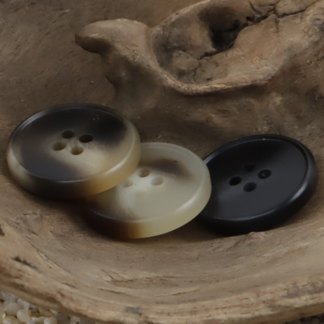 Round Black Brown Resin Buttons for Khaki Coats Woolen Jackets 30pcs - Lots of Buttons