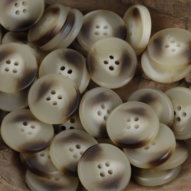 Round Black Brown Resin Buttons for Khaki Coats Woolen Jackets 30pcs - Lots of Buttons
