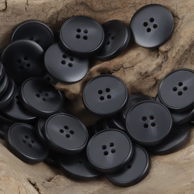 Round Black Brown Resin Buttons for Khaki Coats Woolen Jackets 30pcs - Lots of Buttons