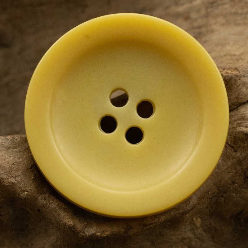 Wide-Edged Bowl-Shaped 4 Hole Urea Coat Buttons 10pcs - Lots of Buttons