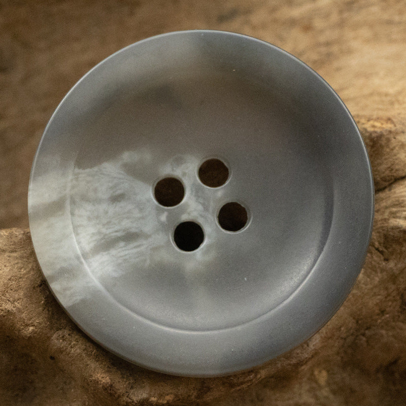 Wide-Edged Bowl-Shaped 4 Hole Urea Coat Buttons 10pcs - Lots of Buttons