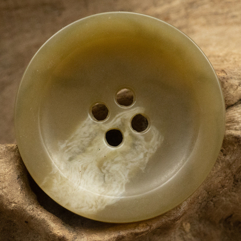 Wide-Edged Bowl-Shaped 4 Hole Urea Coat Buttons 10pcs - Lots of Buttons
