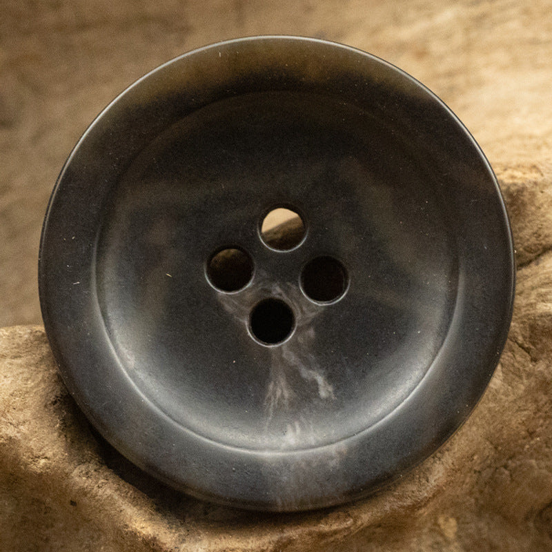 Wide-Edged Bowl-Shaped 4 Hole Urea Coat Buttons 10pcs - Lots of Buttons