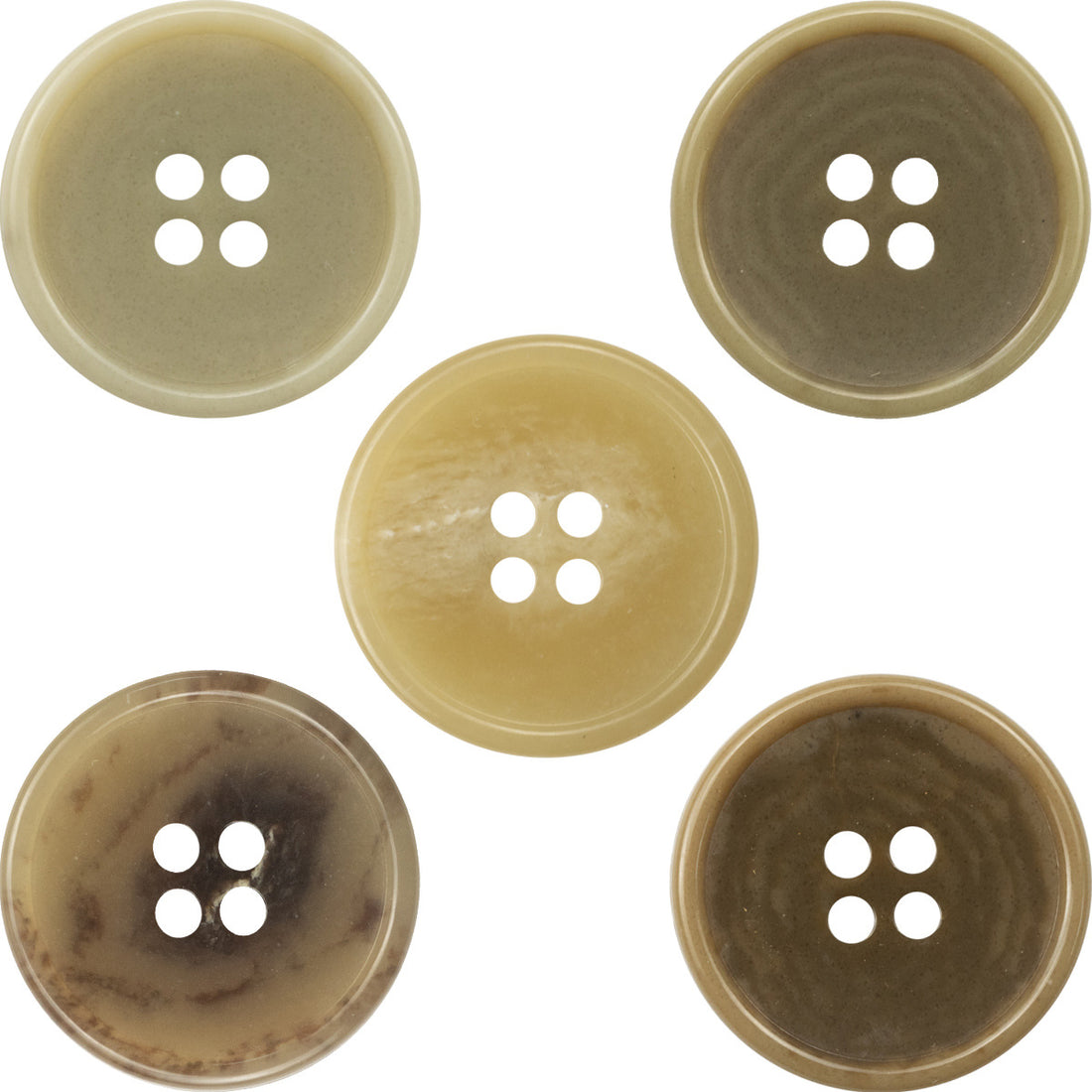 15-25mm Light Yellow Urea Buttons for Linen Casual Pants 30 Pack - Lots of Buttons