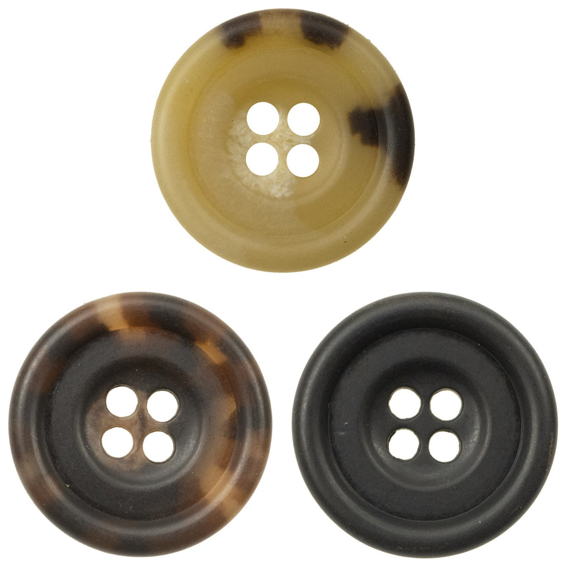 Round 4-Hole Retro Amber Urea Buttons for Suit Cuffs Knitwear 10PCS - Lots of Buttons