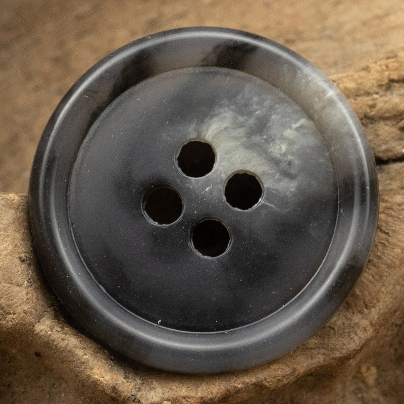 Urea Resin Buttons Imitation Horn Pattern,Round 4 Hole,10PCS 