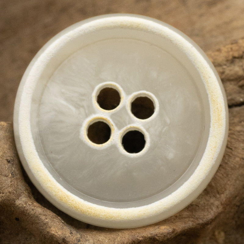 Urea Resin Buttons Imitation Horn Pattern,Round 4 Hole,10PCS 