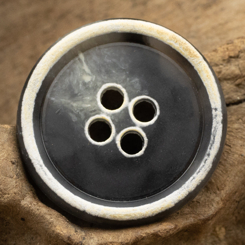 Urea Resin Buttons Imitation Horn Pattern,Round 4 Hole,10PCS 