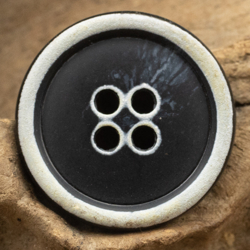 Urea Resin Buttons Imitation Horn Pattern,Round 4 Hole,10PCS 