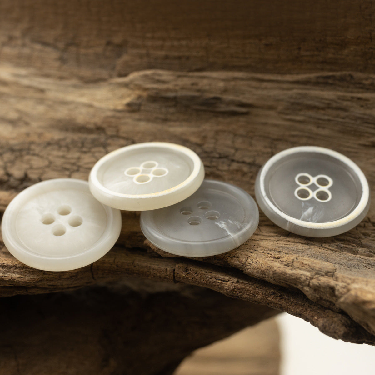 Urea Resin Buttons Imitation Horn Pattern,Round 4 Hole,10PCS 