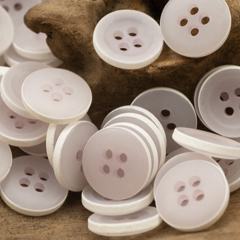 Matte Frosted Urea Buttons Hawaiian Round 20Pcs - Lots of Buttons