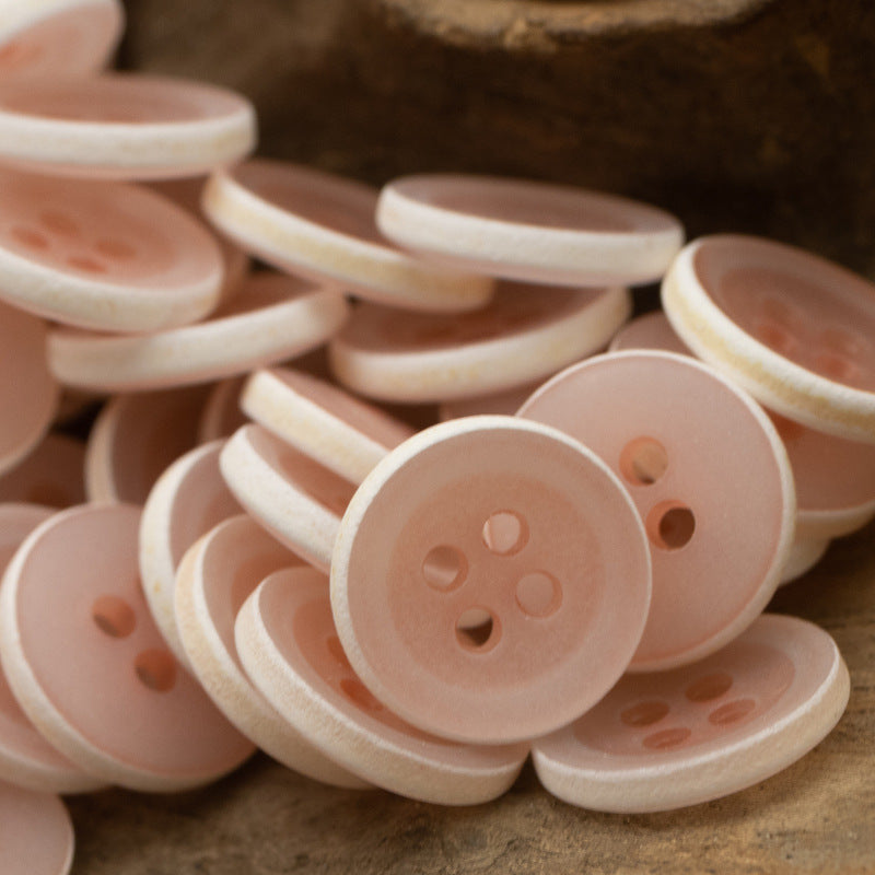 Matte Frosted Urea Buttons Hawaiian Round 20Pcs - Lots of Buttons