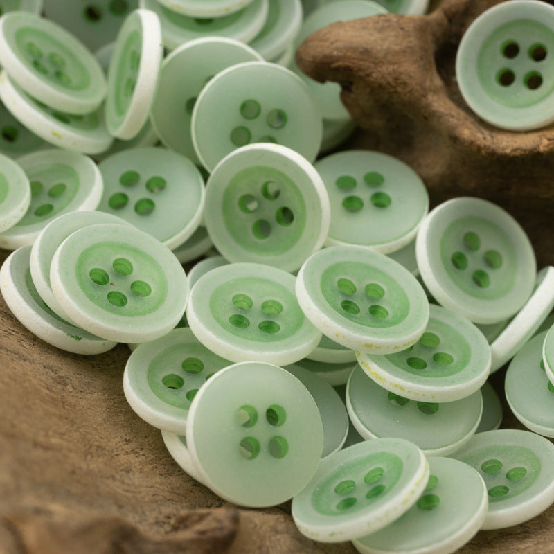 Matte Frosted Urea Buttons Hawaiian Round 20Pcs - Lots of Buttons