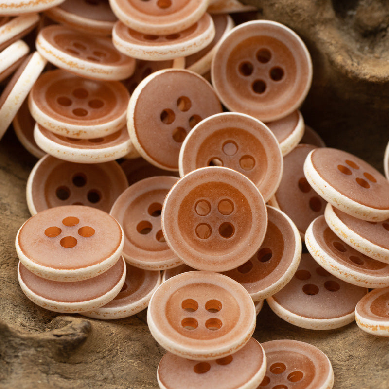 Matte Frosted Urea Buttons Hawaiian Round 20Pcs - Lots of Buttons