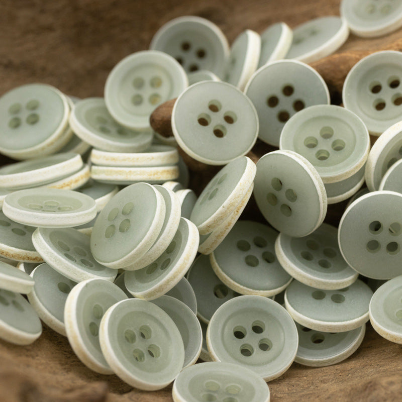 Matte Frosted Urea Buttons Hawaiian Round 20Pcs - Lots of Buttons