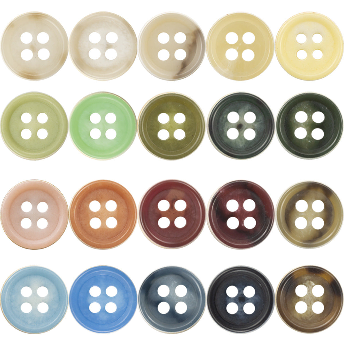 11.5mm 100-Piece Set of 20 Kinds of Candy-Colored Urea Buttons - Lots of Buttons