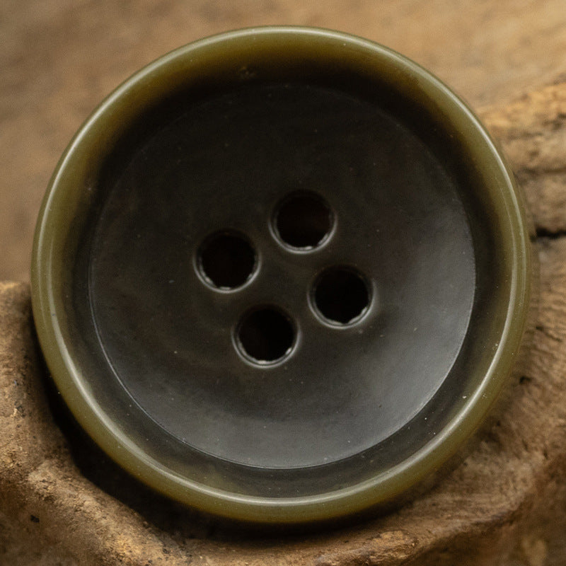 15-25mm Olive Green and Brown Round Eco-Friendly Urea Buttons 10pcs - Lots of Buttons
