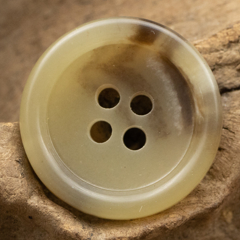 15mm/20mm Khaki Round Four-Hole Eco-Friendly Urea Buttons 18 Pack - Lots of Buttons