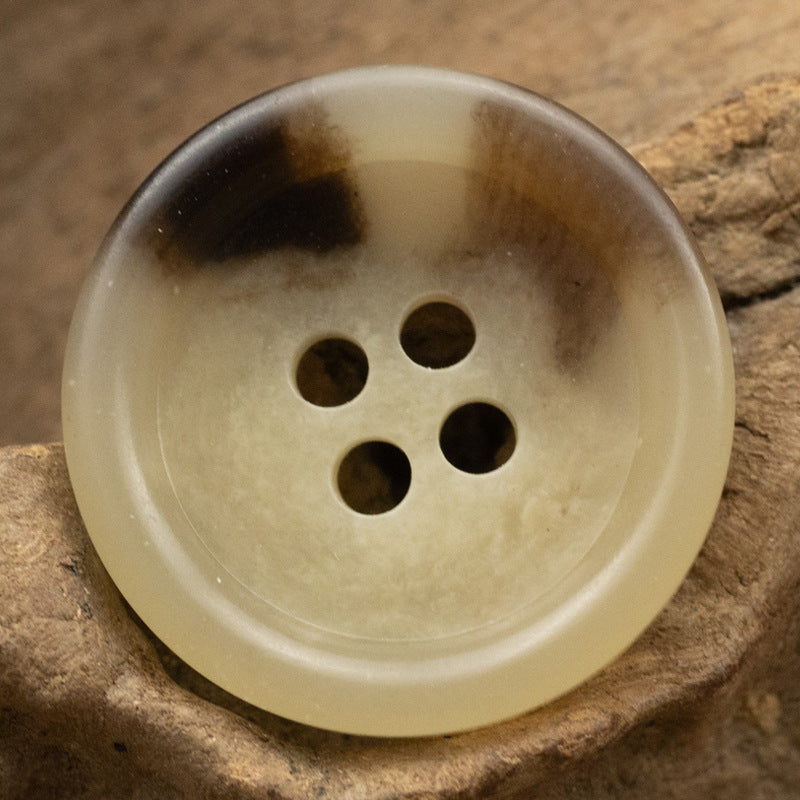 15mm/20mm Khaki Round Four-Hole Eco-Friendly Urea Buttons 18 Pack - Lots of Buttons