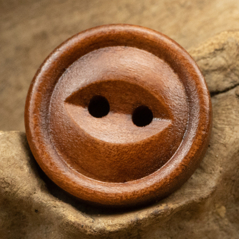 Cat's Eye Red Brown Wooden Buttons for Cotton and Linen Clothing - 50pcs - Lots of Buttons