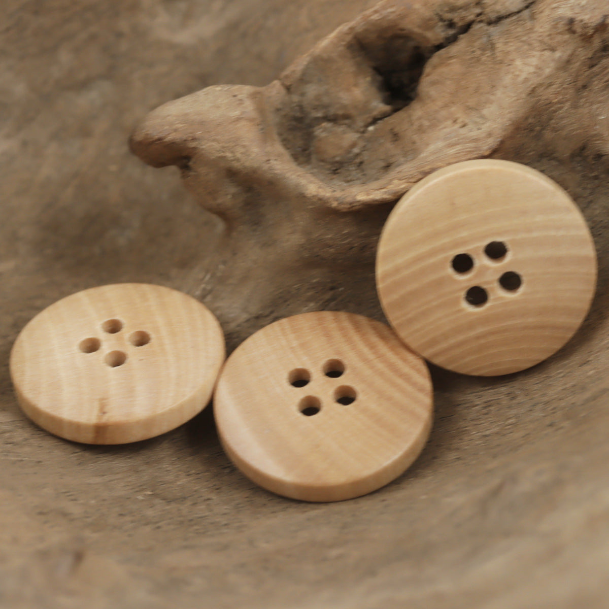 Bowl-Shaped Wooden Buttons for Children's Handmade Knitting 30pcs - Lots of Buttons