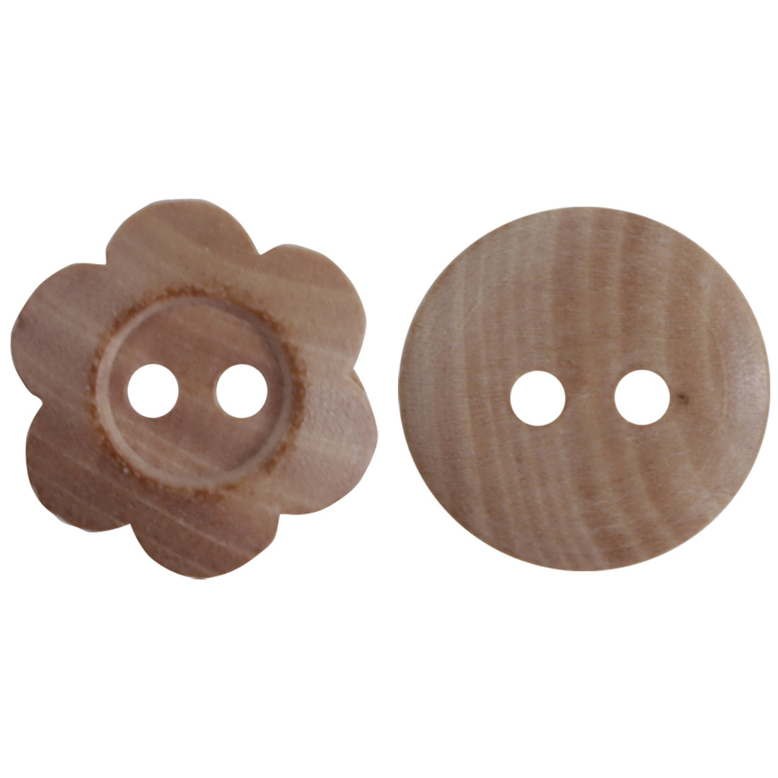 15mm Sunflower Two-Hole Wooden Buttons for Knitted Doll 30pcs - Lots of Buttons