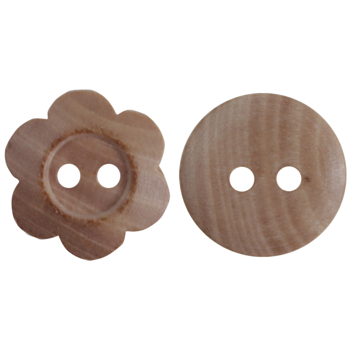 15mm Sunflower Two-Hole Wooden Buttons for Knitted Doll 30pcs - Lots of Buttons
