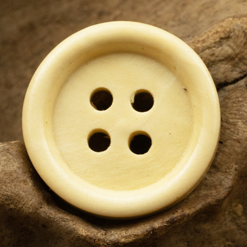 Vintage Round Four-Hole Wooden Buttons 50pcs - Lots of Buttons