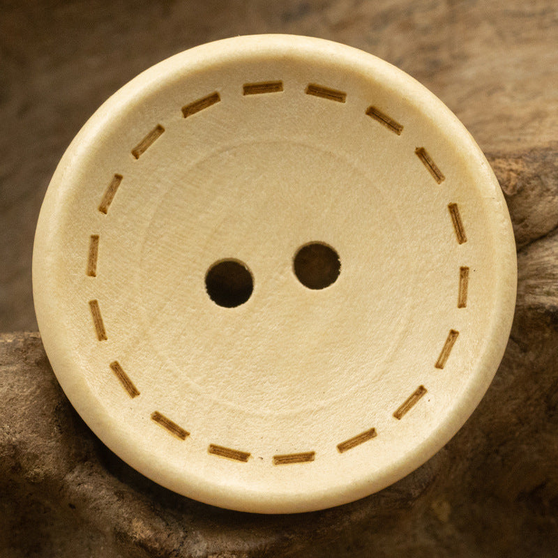 Two-Hole Dotted Wood Buttons Bowl-Shaped 50 Pack - Lots of Buttons