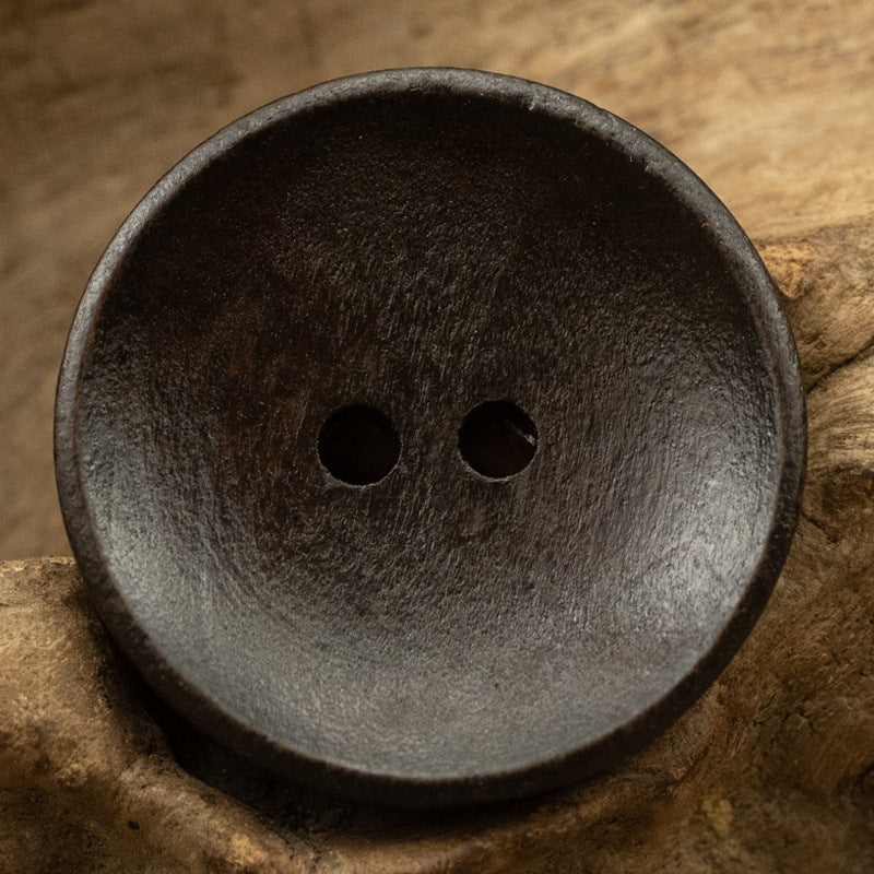 Two-Hole Dotted Wood Buttons Bowl-Shaped 50 Pack - Lots of Buttons