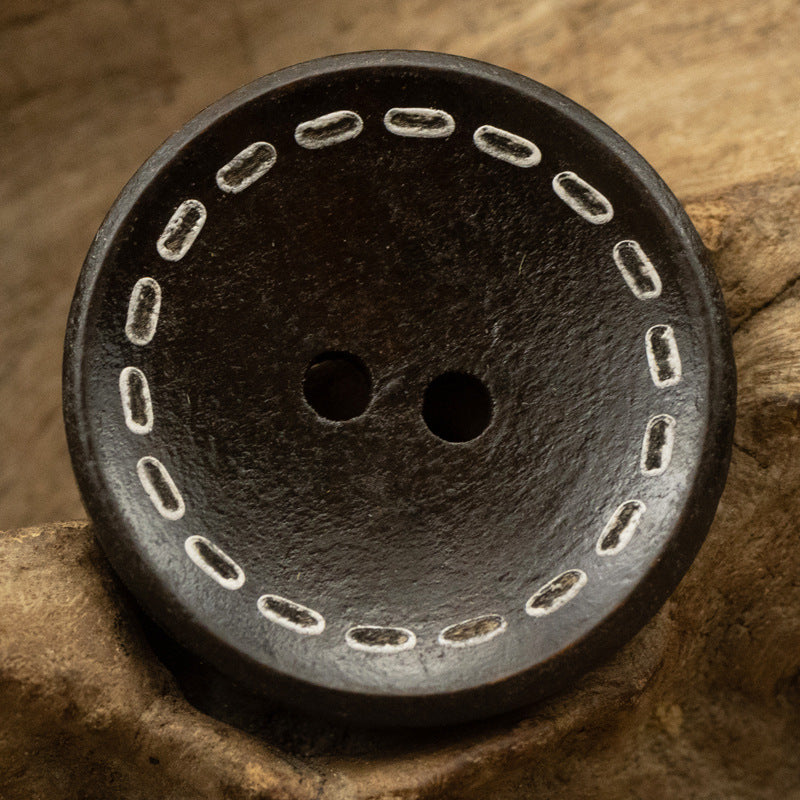 Two-Hole Dotted Wood Buttons Bowl-Shaped 50 Pack - Lots of Buttons