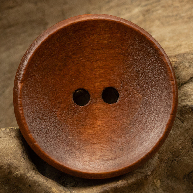 Two-Hole Dotted Wood Buttons Bowl-Shaped 50 Pack - Lots of Buttons