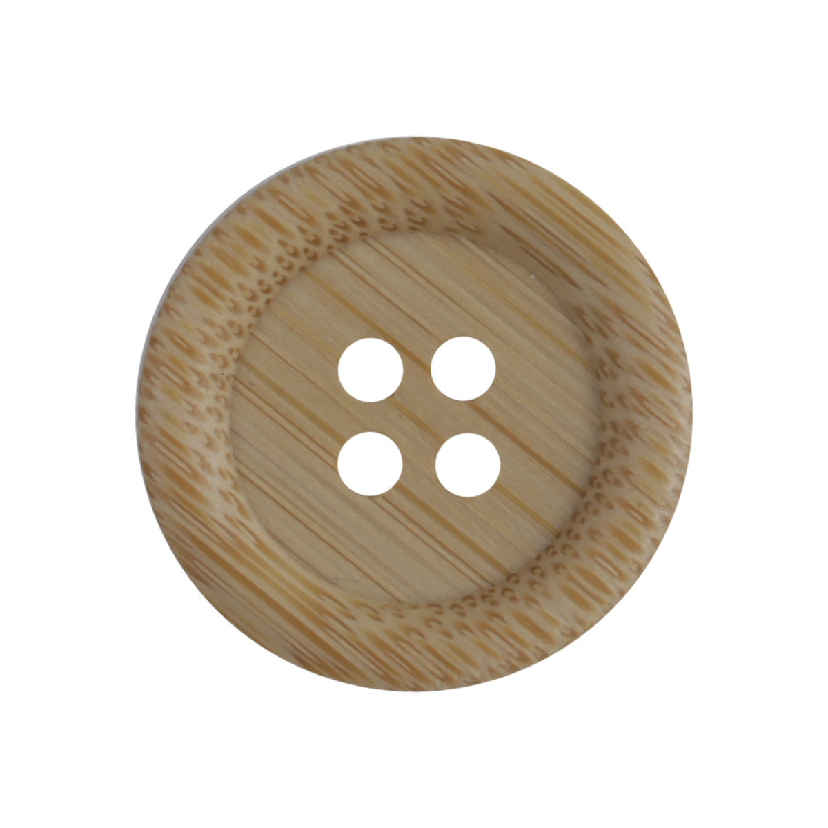 Sustainable Bamboo Buttons Thick Rounded Edges 4 Holes 10pcs - Lots of Buttons
