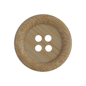 Sustainable Bamboo Buttons Thick Rounded Edges 4 Holes 10pcs - Lots of Buttons