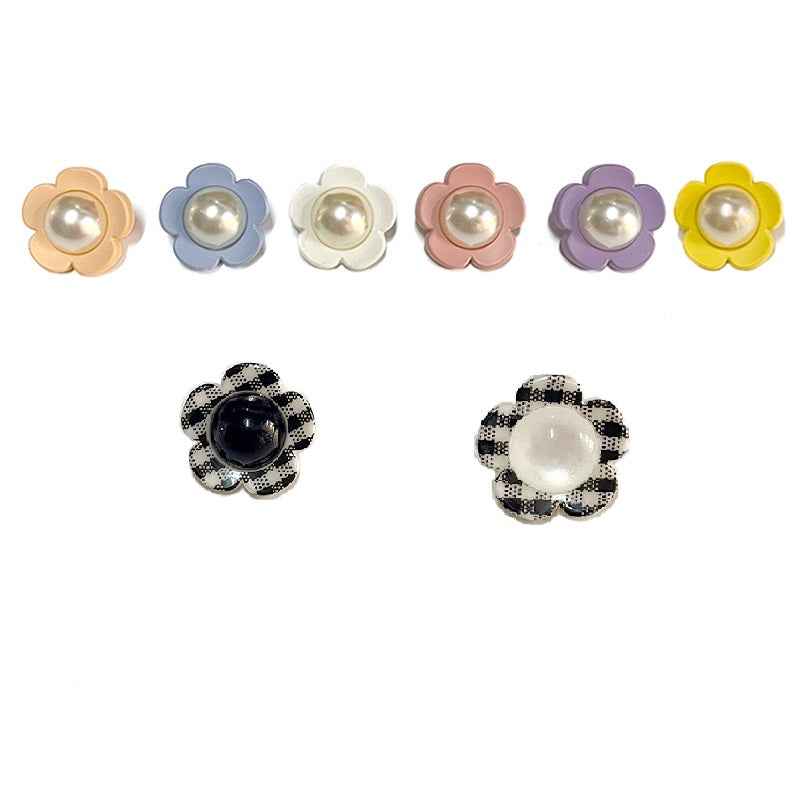 15-25mm Colorful Plastic Pearl Flower Shank Buttons for Children's Clothing Jackets 200 Pack - Lots of Buttons