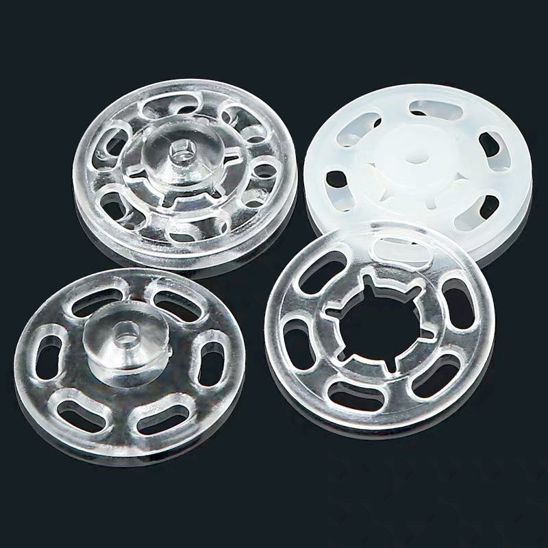 7-20mm Runde Schwarze, Weiße und Transparente Nylon Druckknöpfe 140 Packung (7 Gemischte Größen)