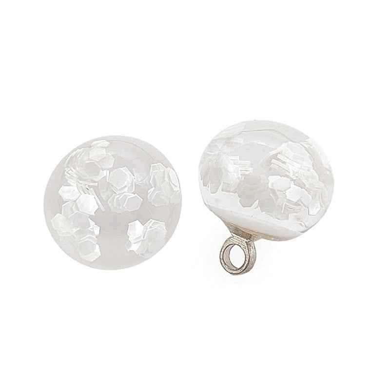 10mm Round Resin Button with Dried Flowers for Children's Sweaters 56 Pack - Lots of Buttons