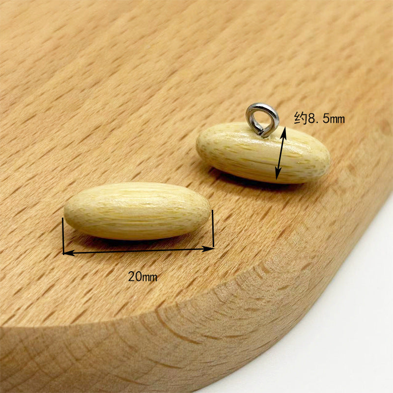 Bottoni in bambù a forma di oliva da 20 mm con gambe in metallo per maglioni lavorati a maglia 30 pezzi