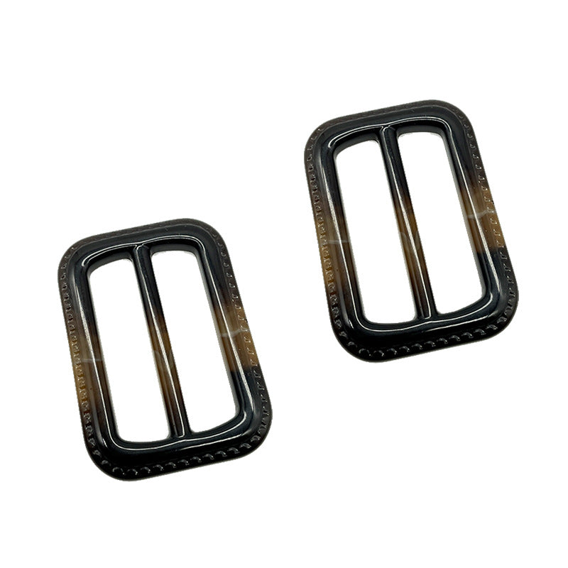 40mm Svart och Brun Harpiks D-ring Spännen för Kappa Väska 100st