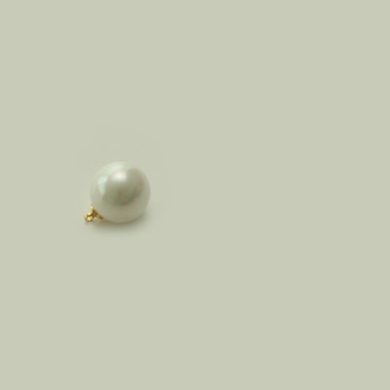 10/12/14/16mm Round Oblate Chinese White Pearl Buttons with Metal Shank 50pcs