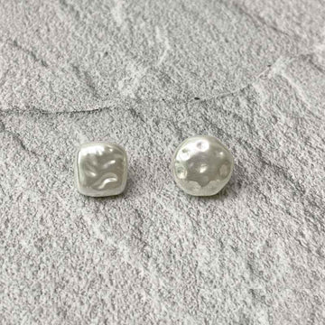 14mm Square Round White Pearl Buttons with Metal Shanks for Women's Shirts 12pcs - Lots of Buttons