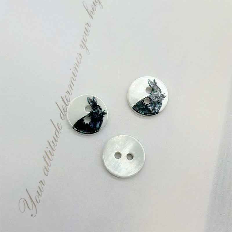 11.5mm Animal Plant Pearl Shell Two-hole Buttons for Children's Shirts 36 Pack - Lots of Buttons