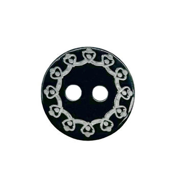 Bottoni per camicia a shell neri a due fori da 11,5 mm con incisioni totem vintage 30 pezzi