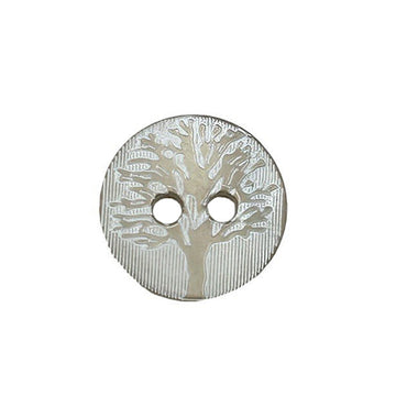 11,5mm Tondi 2 Fori Vintage Verde Bamboo/Marrone Bottoni Grande Albero di Conchiglia 30pz