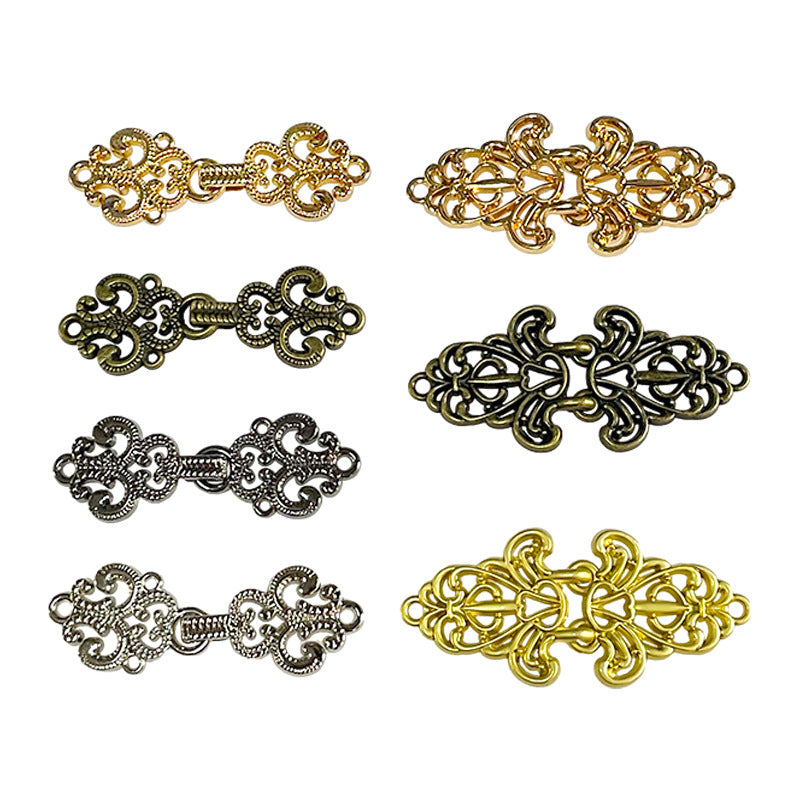 Vintage Chinese Style Metal Frog Buttons for Hanfu 14 Pack(7 Styles)