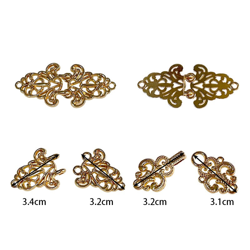 Vintage Chinese Style Metal Frog Buttons for Hanfu 14 Pack(7 Styles)
